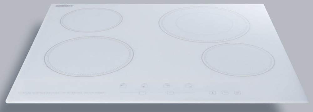Summit 24' 4 Burner Electric Cooktop 230 Volt Radiant Cooktop, ADA Compliant, White- CR4B23T6W