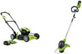 Greenworks 40V 19' Brushless Cordless Electric Lawn Mower, String Trimmer, 4.0Ah Battery and Charger