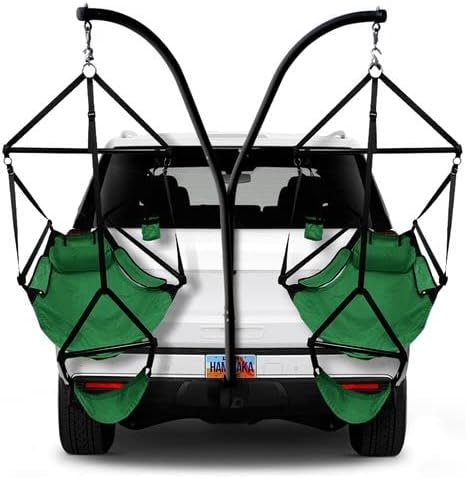 Trailer Hitch Stand and 2 Ripstop Nylon AIR LITE Chairs (Kelly Green)