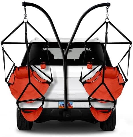 Trailer Hitch Stand and 2 Ripstop Nylon AIR LITE Chairs (Orange)
