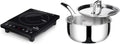 Duxtop Portable Induction Cooktop, 1800W 8500ST E210C2 & Whole-Clad Tri-Ply Stainless Steel Saucepan with Lid, 3 Quart, Kitchen Induction Cookware