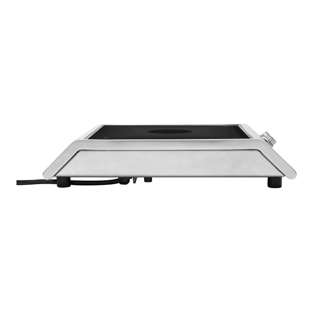 Vollrath MPI4-1800 Countertop Medium-Power Induction Range with Knob Control, 1800W, Stainless Steel and Glass Top, Touch Screen, Precise Temperature Control, 120V