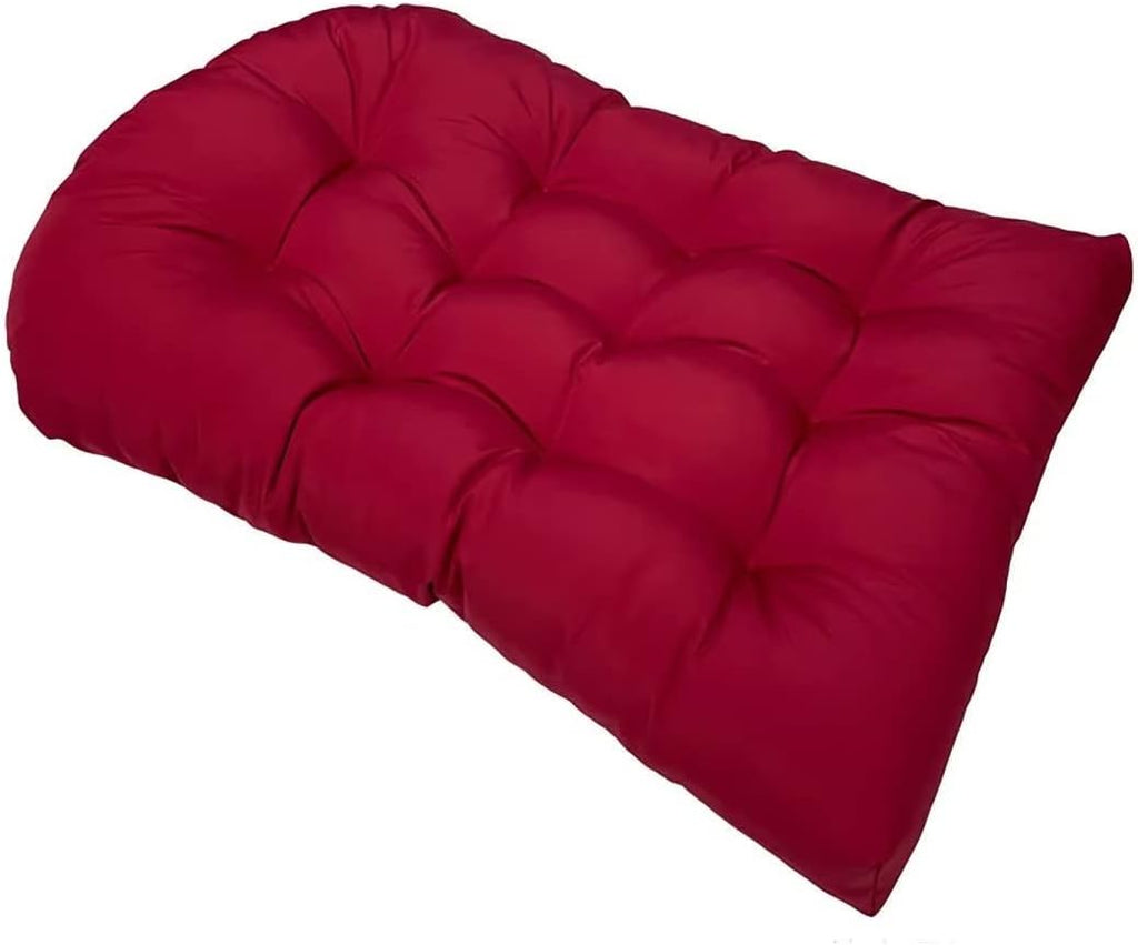 Hammock Rocking Chair Cushion, U-Shaped Hanging Basket Seat Cushion, Waterproof Hanging Egg Chair Back Cushion Pad, for Indoor Outdoor Garden Offices (Burgundy)