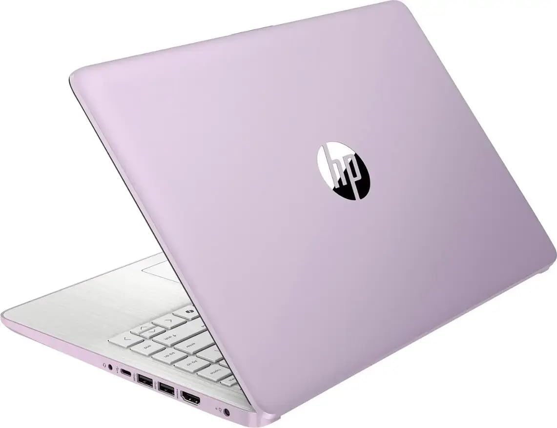 HP Ultra Thin 14' Laptop with Copilot, Intel Quad-Core N150, 16GB RAM, 384GB(128GB eMMC+256GB SD Card) • HUB • Mouse, Windows 11 Pro, 1-Year Office 365, Lightweight Purple Notebook for Work & School