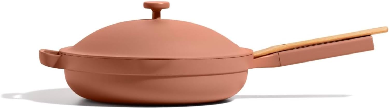 Our Place Large Always Pan | 12.5' Ceramic Pan with Modular Lid & Beechwood Spatula | Patented 10-in-1 Nonstick, Non-Toxic Cookware Made Without PFAS | Induction & Oven-Safe up to 450°F | Spice