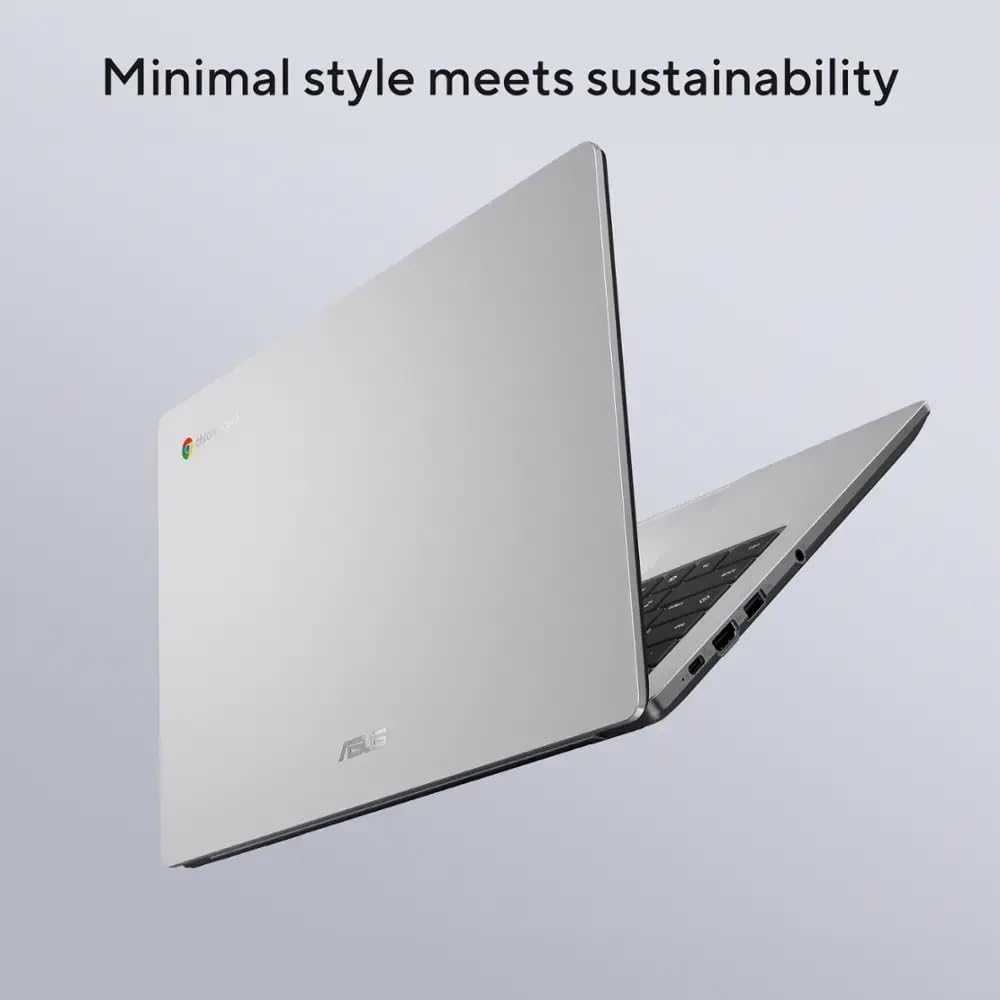ASUS CX14 Chromebook Laptop, 14' FHD (1920 x 1080) IPS LED Laptop, Intel Celeron N4500, 4GB Memory, 64GB eMMC, Misty Grey, Chrome OS, HDMI, TWE Mouse Pad