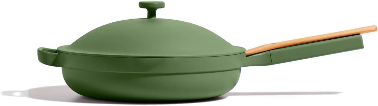Our Place Large Always Pan | 12.5' Ceramic Pan with Modular Lid & Beechwood Spatula | Patented 10-in-1 Nonstick, Non-Toxic Cookware Made Without PFAS | Induction & Oven-Safe up to 450°F | Sage