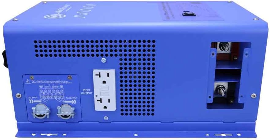AIMS Power 1000 Watt 12 VDC Pure Sine Inverter Charger 120 VAC Output 35A Charger 30A Transfer Switch ETL Cert to UL458 Standards PICOGLF10W12V120V
