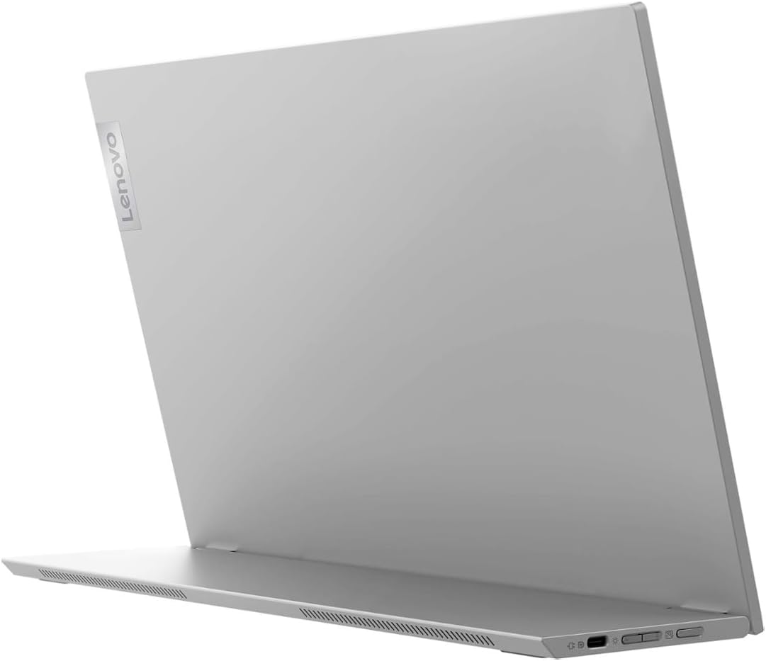 Lenovo L15 Portable Monitor, 15.6' Display, Full HD Resolution, IPS Panel, 250 nits Brightness, 60Hz Refresh Rate, USB-C Ports, Height-Adjustable Stand, Flicker-Free Technology, Grey