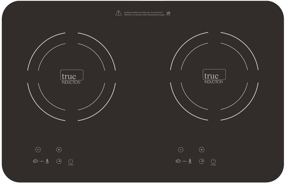 TI-2C 23 inch Portable Dual Induction Glass-Ceramic Cooktop, 1750W, UL1026 Certified with FREE Travel Bag & Burner Covers