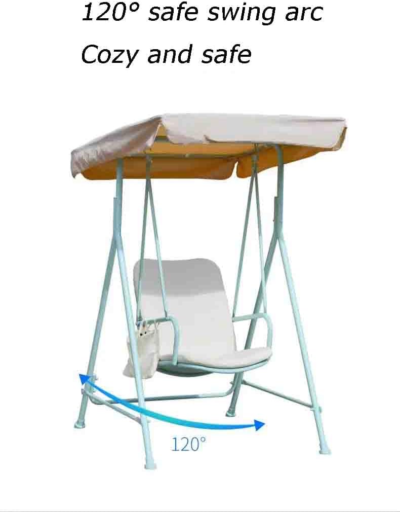 Household Iron Swing, Rocking Chair Indoor Swing, Outdoor Garden Hanging Chair, Used for Balcony Balcony Terrace (Beige Single)