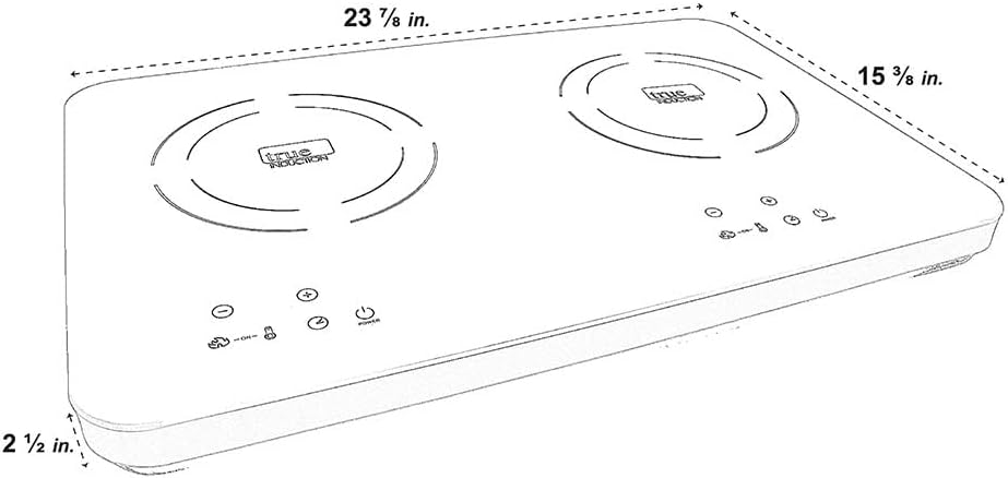 TI-2C 23 inch Portable Dual Induction Glass-Ceramic Cooktop, 1750W, UL1026 Certified with FREE Travel Bag & Burner Covers