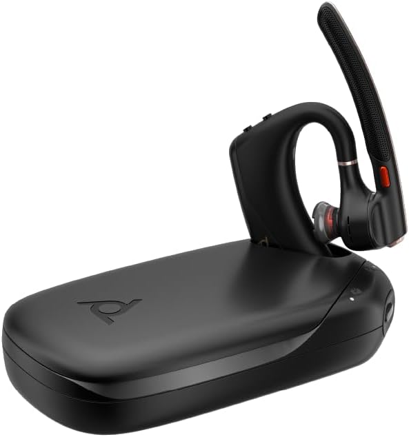 Poly Voyager Legend 50 UC Bluetooth Headset with Charging Case - 4 Noise-Canceling Mics, AI NoiseBlockAI & WindSmart Tech - Bluetooth Headphones with Mic, Smart Call Controls, All-Day Comfort