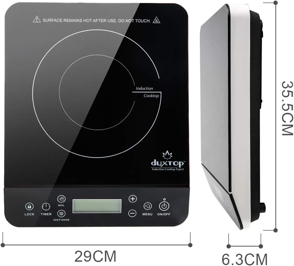 Duxtop Portable Induction Cooktop, Countertop Burner Induction Hot Plate with LCD Sensor Touch 1800 Watts, Silver 9600LS BT-200DZ