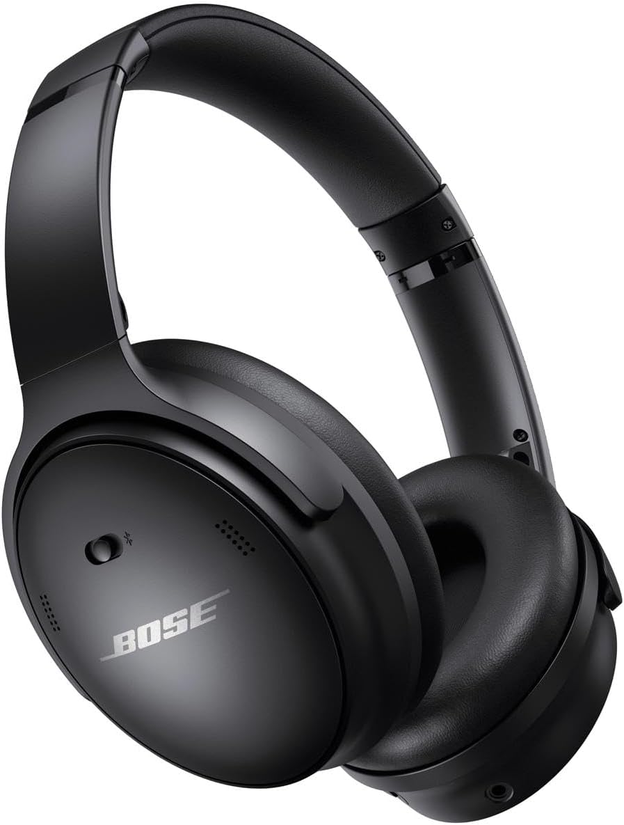 Bose QuietComfort 45 Wireless Bluetooth Noise Cancelling Headphones, Over-Ear with Microphone, Personalized Cancellation and Sound, Bundle Portable Charger
