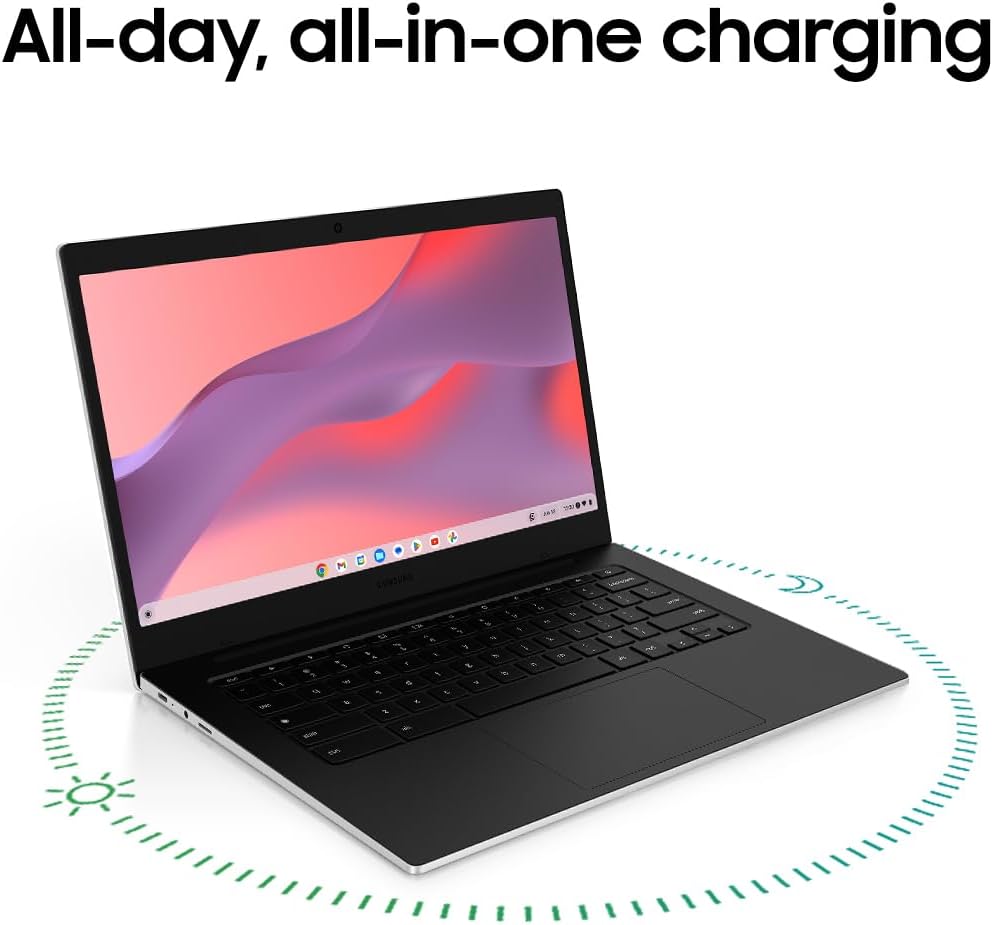 Samsung 14' Galaxy Chromebook Go Laptop PC Computer, Intel Celeron N4500 Processor, 4GB RAM, 64GB Storage, ChromeOS, XE340XDA-KA2US, Student Laptop, Silver