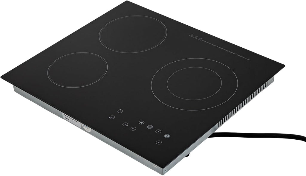 Digital Induction Cooktop,2600W 110V Double Burners Electric Stove, Countertop Burner with Legs, Induction Cooker Vitro Ceramic Glass Black Surface for Cast Iron Pan (2600W,3 Burners)