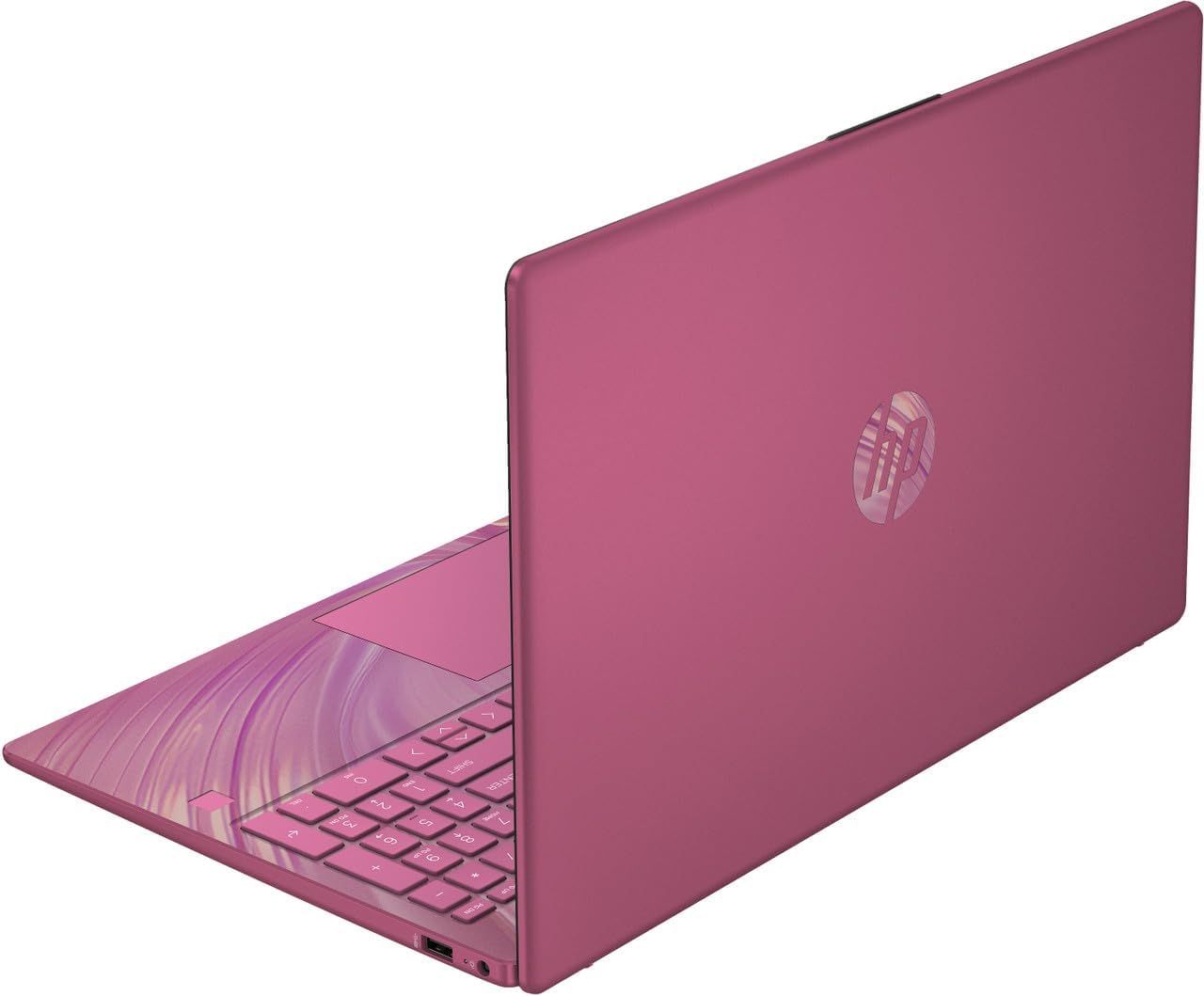 HP 15.6' HD Touchscreen Laptop with Fingerprint Reader, Intel Quad-Core N Processor, 4GB RAM, 128GB SSD Storage, Type-C, HDMI, Backlit Keyboard, SAM, W11 (15-fd - Renewed) Parent (Purple)