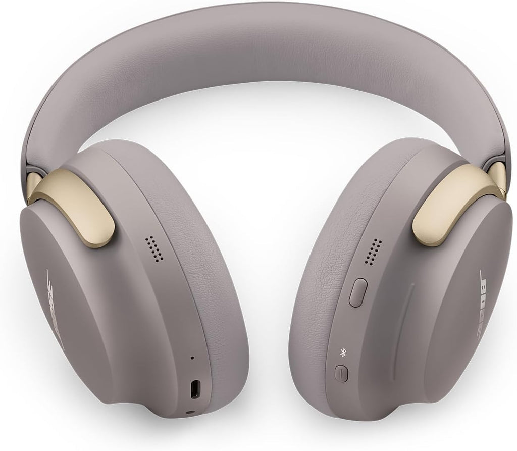 Bose QuietComfort Ultra Wireless Noise Cancelling Over-Ear Headphones - Sandstone, Base (Renewed)