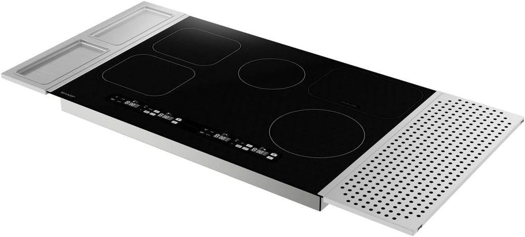 Sharp SCH3043GB 30' Induction Cooktop, Premium Glass, White LED Display, Individualized timers for each cooking zone, 4 cooking zones w/Simmer, Warm, & Melt presets, Residual heat indicator