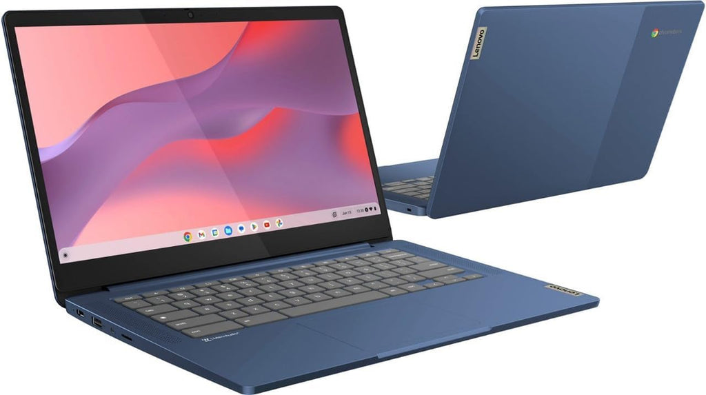 Lenovo Chromebook 14' Touchscreen Slim Laptop Business Student, 8-Core MediaTek Kompanio 520, 4GB RAM, 128GB Storage (64GB eMMC+64GB Card), WiFi 6, Long Battery, Chrome OS+MarxsolAccessory