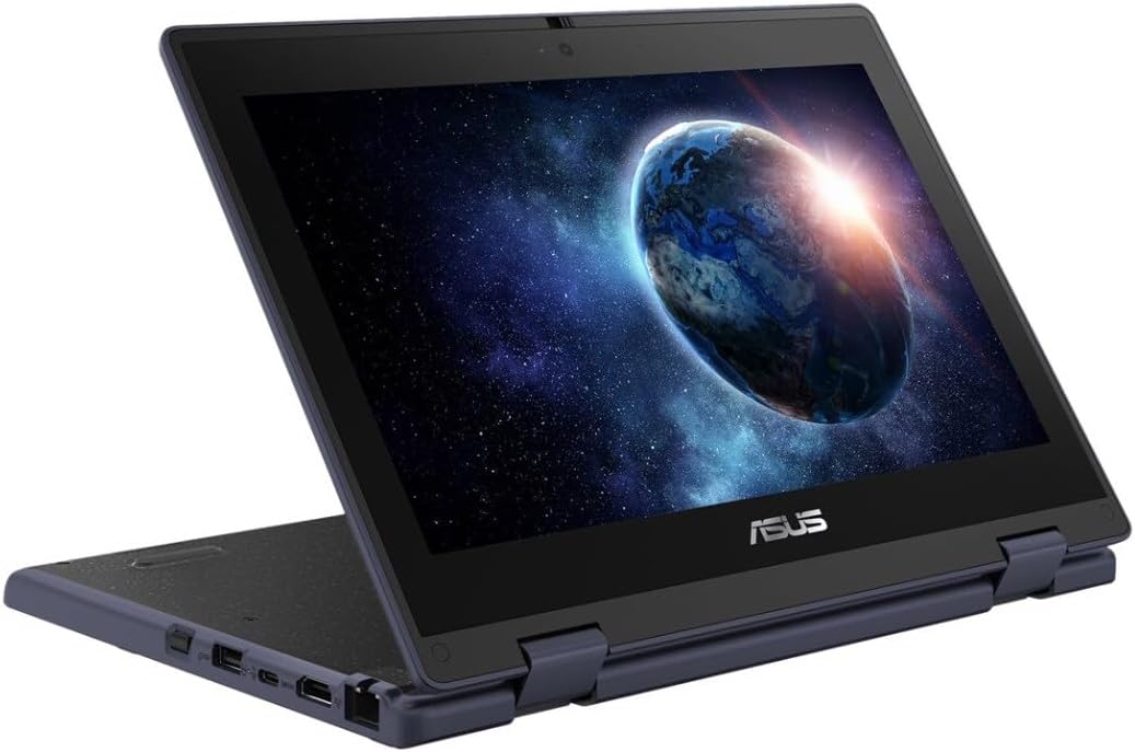 Asus BR1102FGA-YS14T 11.6' Touchscreen 2 in 1 - Rugged & Spill Resistant Notebook - HD 1366 x 768 - Intel Celeron N100 Quad-core (4 Core) - 4 GB On-board Memory - 128 GB SSD - Win11 Pro - Mineral Gray