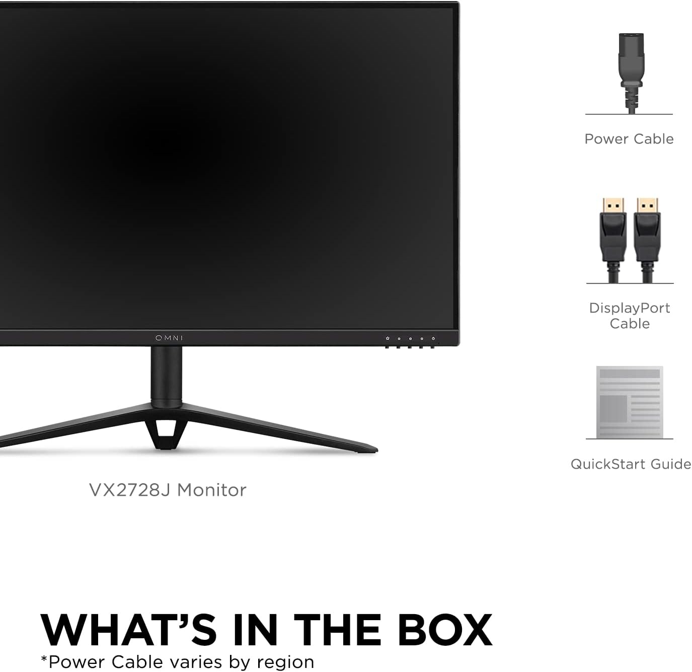 ViewSonic VX2728J 27 Inch 1080p Gaming Monitor, IPS with 180Hz and 0.5ms for Smooth Gameplay, FreeSync Premium and G-Sync Compatible, Eye Care Technology, Advanced Ergonomics, HDMI, and DisplayPort