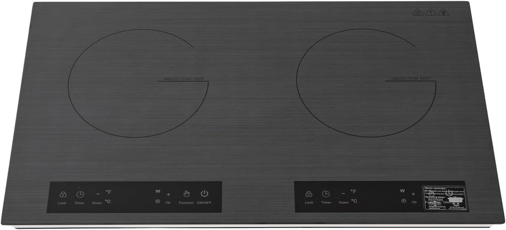 400-2000W Portable Induction Cooktop - Power & Temp Adjustable, LCD Display, Auto Pot Detection & Auto Shut-off, Double Burner, Hot Plate Cooker with 3-Hour Timer, Countertop Burner for 7.87 in pots