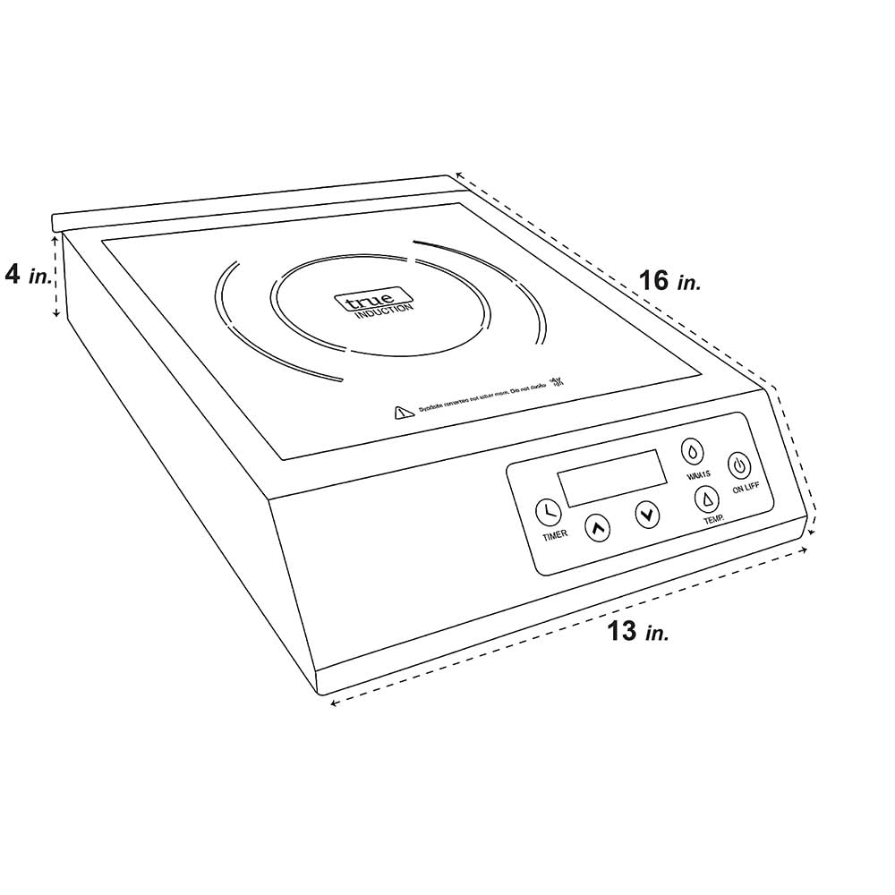 TI-1SS Commercial 13 inch Portable Single Burner Induction Ceramic-Glass Cooktop, 3200W, UL197 Certified