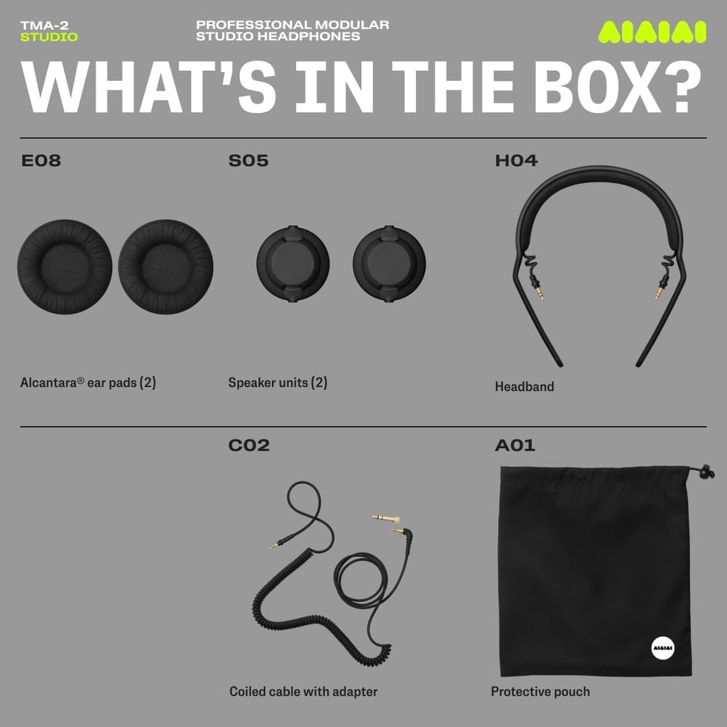 AIAIAI TMA-2 Studio Professional Modular Headphones – Highly Detailed Studio Sound – Ultra-Soft Over-Ear Alcantara® – Customizable & Replaceable Parts