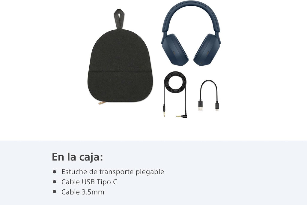 Sony WH-1000XM5 Noise Canceling Wireless Headphones - 30hr Battery Life - Over-Ear Style - Optimized for Alexa and Google Assistant - Built-in mic for Calls (Blue) - International Version No Warranty