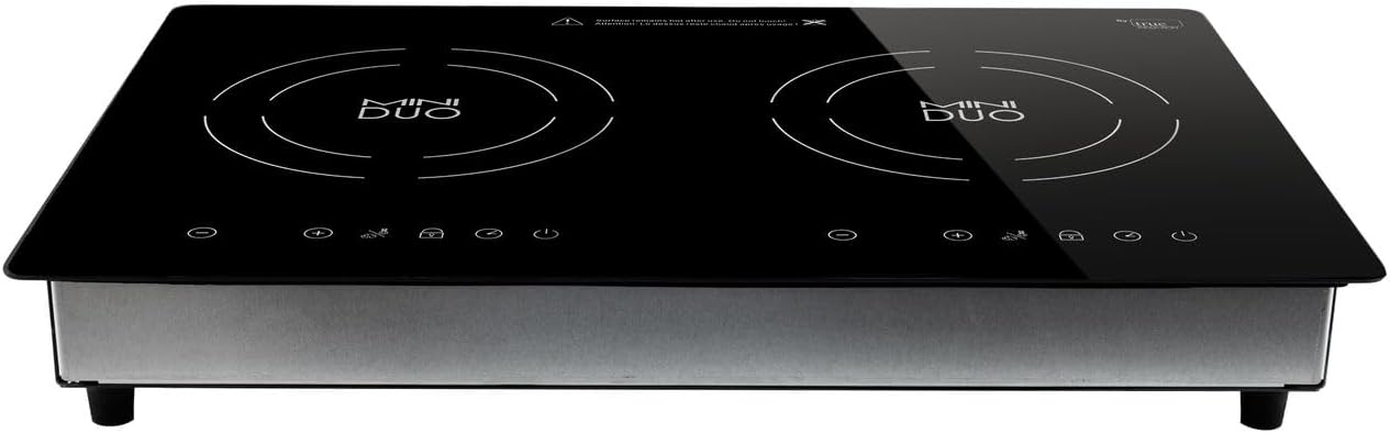 RV Electric Induction Cooktop | 2 Burner Portable Countertop Stove | 110V Plug-in Dual Burner Cooker for RV, Kitchen, and Outdoor Use