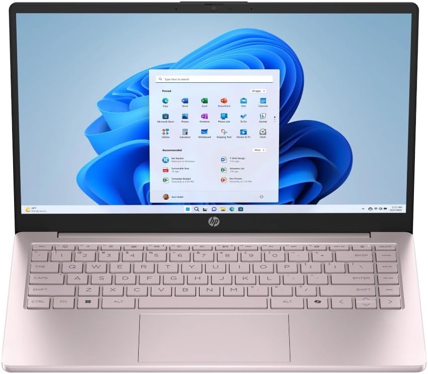 HP Student Laptop, Intel Processor N150(up to 3.6 GHz), 14 Inch LED Screen,16G RAM, 128GB Storange,One Year Office 365, Windows 11 Home,Pink