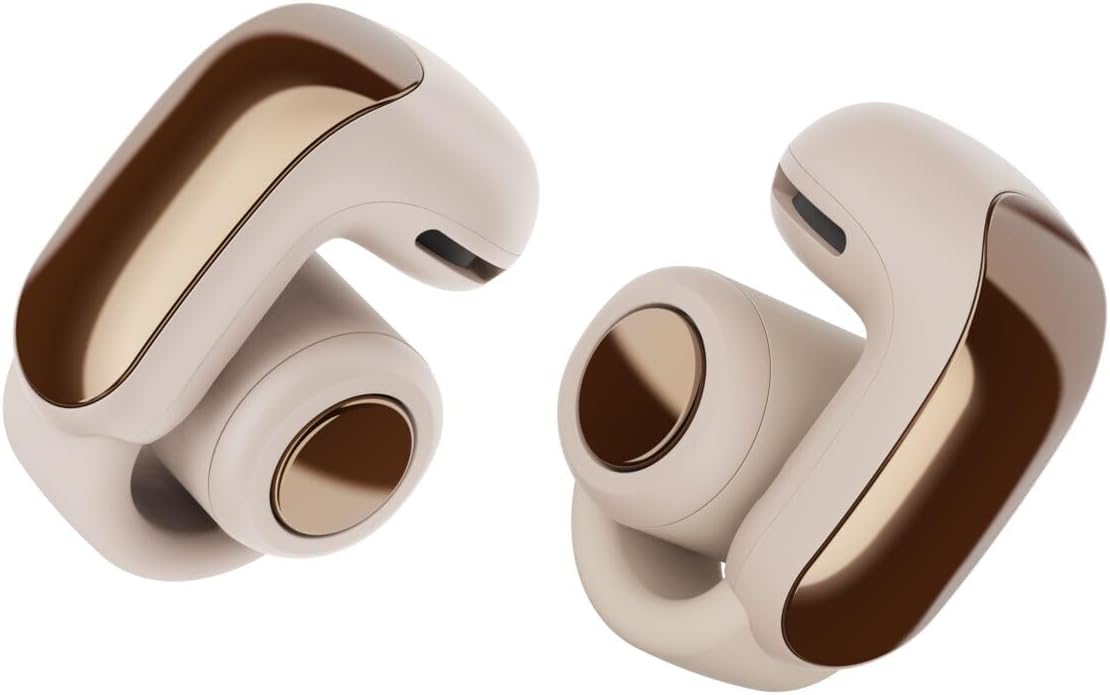 Bose Ultra Open Earbuds - Bluetooth Open Ear Earbuds with OpenAudio for Awareness, Clip-On Design for Comfort, Water Resistant, Up to 48 Hrs of Playtime, Driftwood Sand - Limited Edition Color