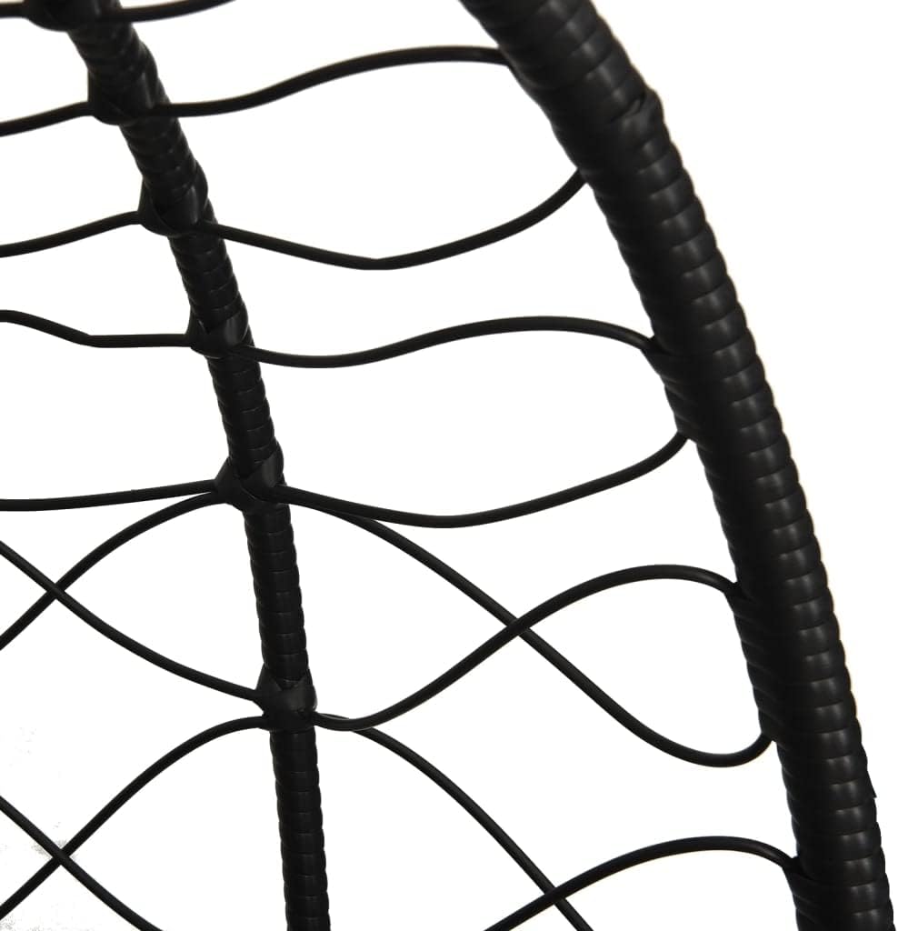 vidaXL Hanging Egg Chair Anthracite Poly Rattan, Powder-Coated Steel