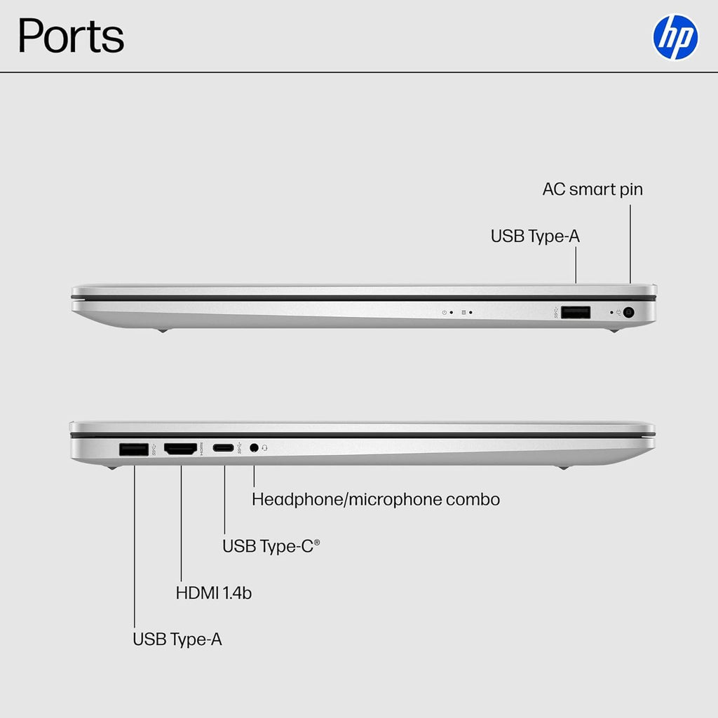 HP 17.3' FHD Laptop Computer, Intel Core i5-1334U, 16GB RAM, 1TB PCI-E SSD, Windows 11 Pro, Free Lifetime MS Office • Copilot AI, Intel Iris Xe Graphics, 8-in-1 HUB, Natural Silver