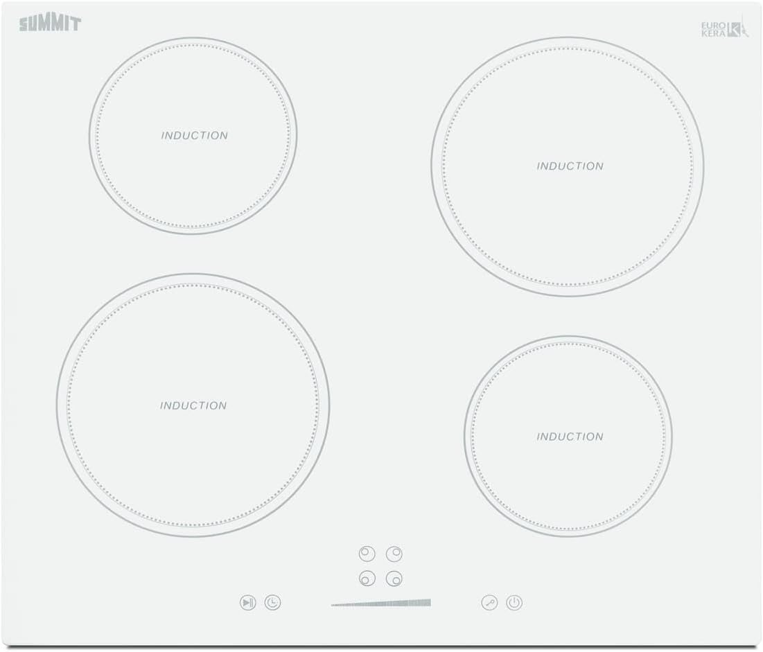Summit 24' 4 Zone Electric Cooktop 208-240V Induction Cooktop, ADA Compliant, White- SINC4B242W
