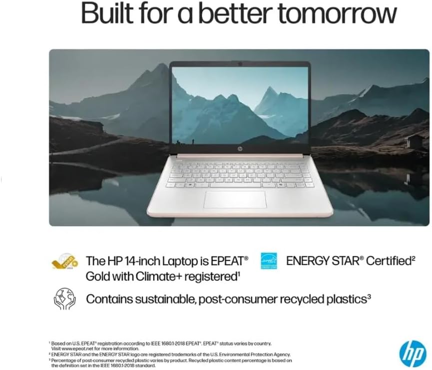 HP Student Laptop, Intel Processor N150(up to 3.6 GHz), 14 Inch LED Screen,8G RAM, 128GB Storange,One Year Office 365, Windows 11 Home,w/YYY Bundle,Rose Gold