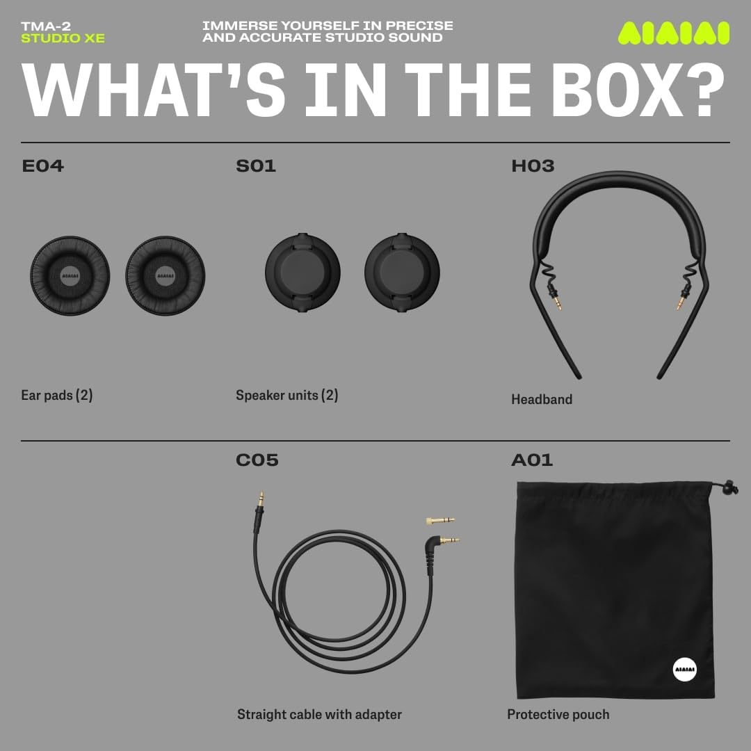 AIAIAI TMA-2 Studio XE Professional Modular Headphones – Precision Over-Ear Design for Music Production & Studio Use – Lightweight 190g – Customizable & Replaceable Parts