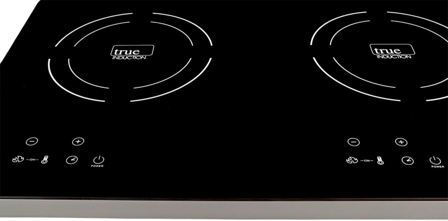 TI-2C 23 inch Portable Dual Induction Glass-Ceramic Cooktop, 1750W, UL1026 Certified with FREE Travel Bag & Burner Covers