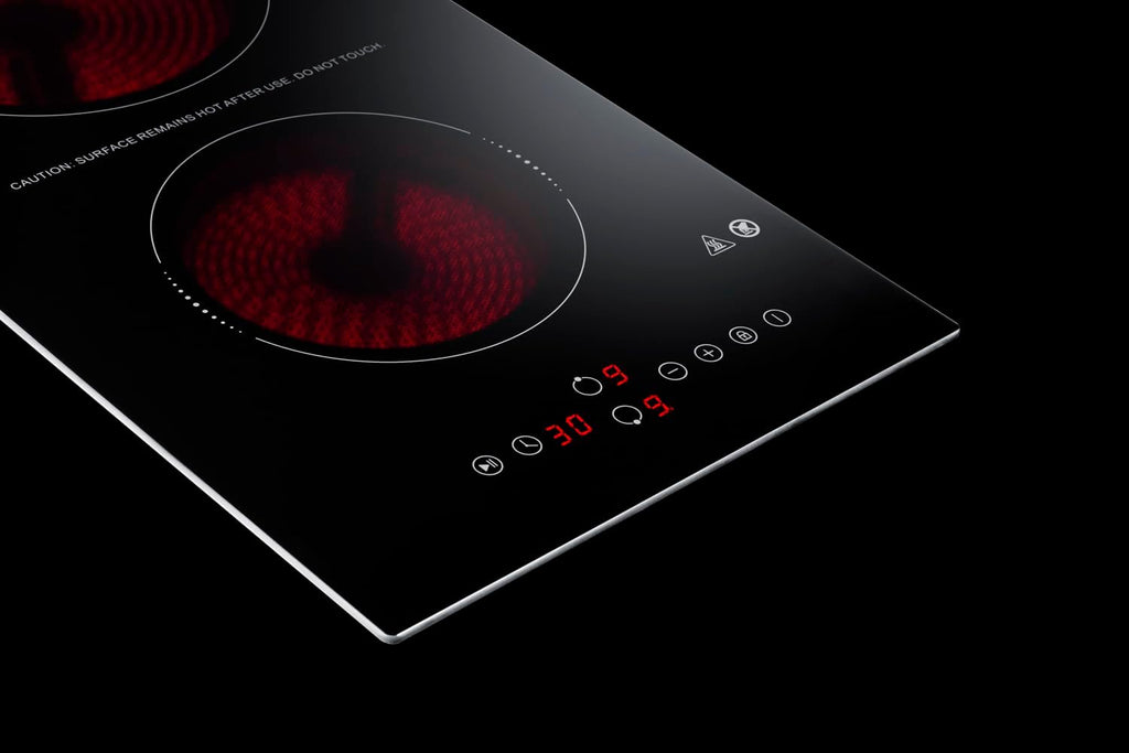 Summit 12' 2-Burner Radiant Cooktop, Black, Ceramic Glass, 230V, ADA Compliant- CRH2BT30230