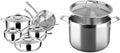 Duxtop Whole-Clad Tri-Ply Stainless Steel Induction Cookware Set, 10PC Kitchen Pots and Pans Set & Whole-Clad Tri-Ply Stainless Steel Stockpot with Lid, 8 Quart, Kitchen Induction Cookware