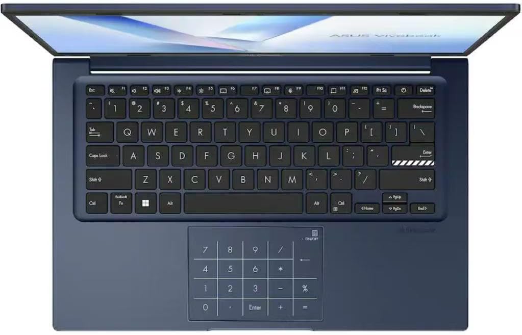 ASUS Vivobook 14 Laptop, 14' IPS 1920 x 1080 (Full HD) LED Display, Intel i5-120U, Deca-Core, 8GB RAM, 256GB SSD, HDMI, Quiet Blue, Windows 11 Home in S Mode, TWE Wireless Earbuds