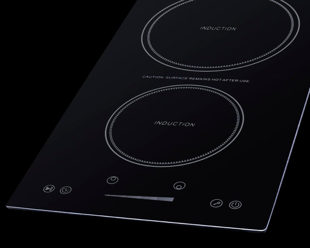 Summit 12' Induction Cooktop, 2 Cooking Zones, 115V Electric Cooktop With 30-Minute Safety Shutoff, ADA Compliant Design, Black - SINCH115V2B