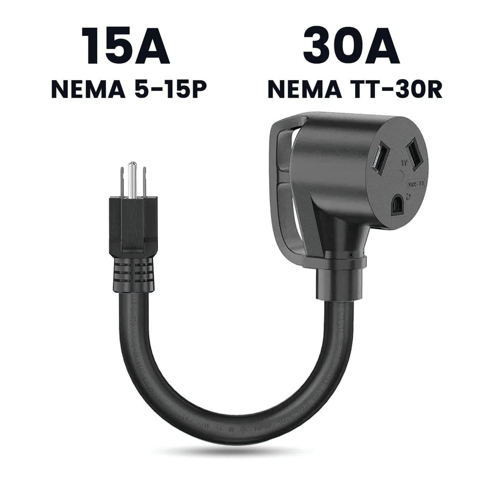 Nature's Generator Transfer Switch 6 Circuits 120V 30A Non-Automatic Power Transfer Kit(Indoor)+ 30A (NEMA TT-30R) to 15A (NEMA 5-15P) Adapter