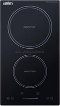 Summit 12' Induction Cooktop, 2 Cooking Zones, 208-240V Electric Cooktop With 30-Minute Safety Shutoff, ADA Compliant Design, Black - SINCH230V2B