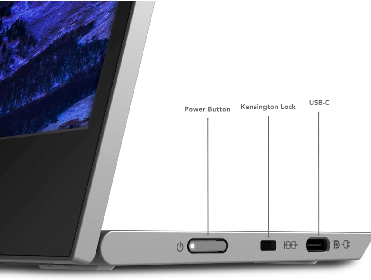 Lenovo L15 Portable Monitor, 15.6' Display, Full HD Resolution, IPS Panel, 250 nits Brightness, 60Hz Refresh Rate, USB-C Ports, Height-Adjustable Stand, Flicker-Free Technology, Grey