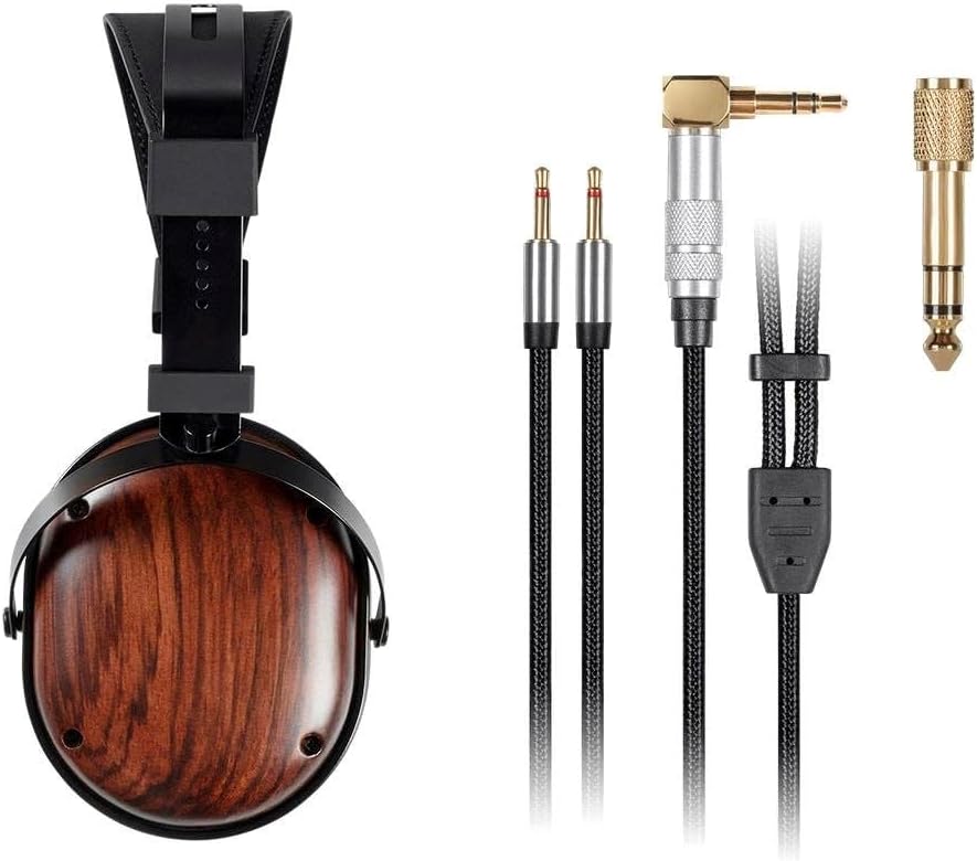 Monolith Over Ear Planar Magnetic Headphones - with 66mm Driver, Closed Back Design, Comfort Ear Pads for Studio/Professional, 20 Ohms, 2 Watts Maximum Power Handling, Black/Wood