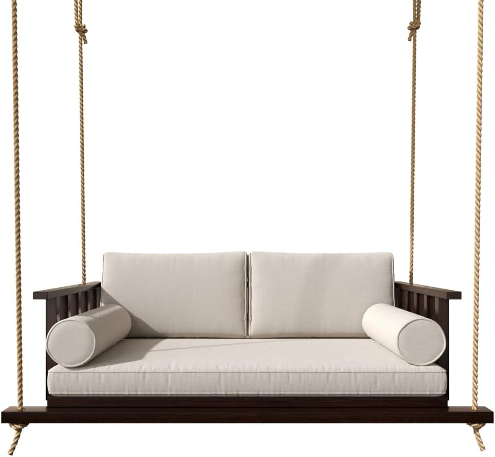 The Madison Steel Daybed Porch Swing with Included Outdoor Cushion Set