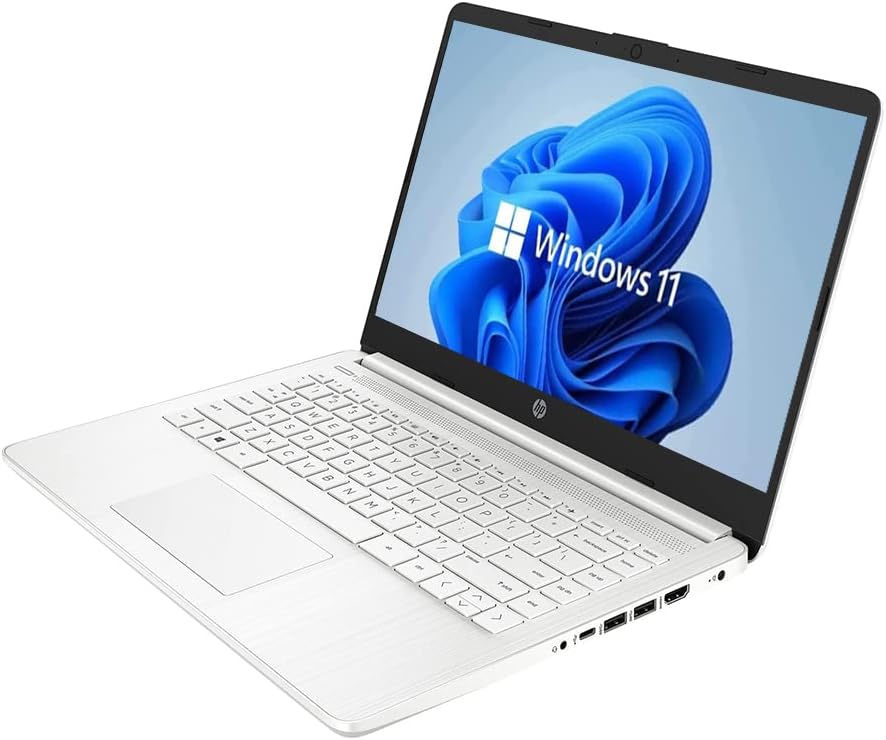 HP 14' HD Laptop, Windows 11, Intel Celeron Dual-Core Processor Up to 2.60GHz, 4GB RAM, 64GB SSD, Webcam(Renewed)